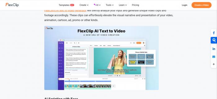 FlexClip AI video generator